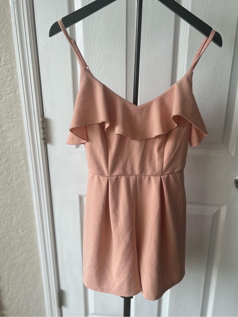 Altar'd State Blush Pink Ruffle Overlay Romper - Size size xs
